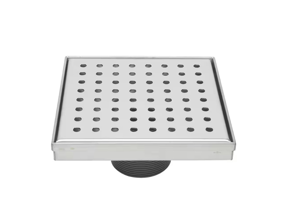 The BK PRODUCTS Zero Pattern 6 in. Square Drain Brushed Nickel