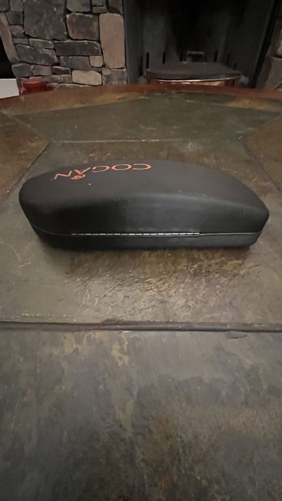 COGAN Eyeglass Case – Hard Clamshell, Black/Orange Lined (Logo)