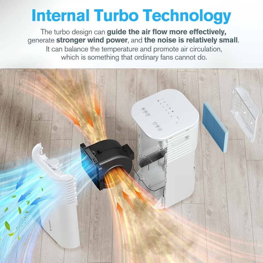 Effortless Cooling: Ultra-Quiet 3-in-1 Windowless AC with 120° Pivot Function