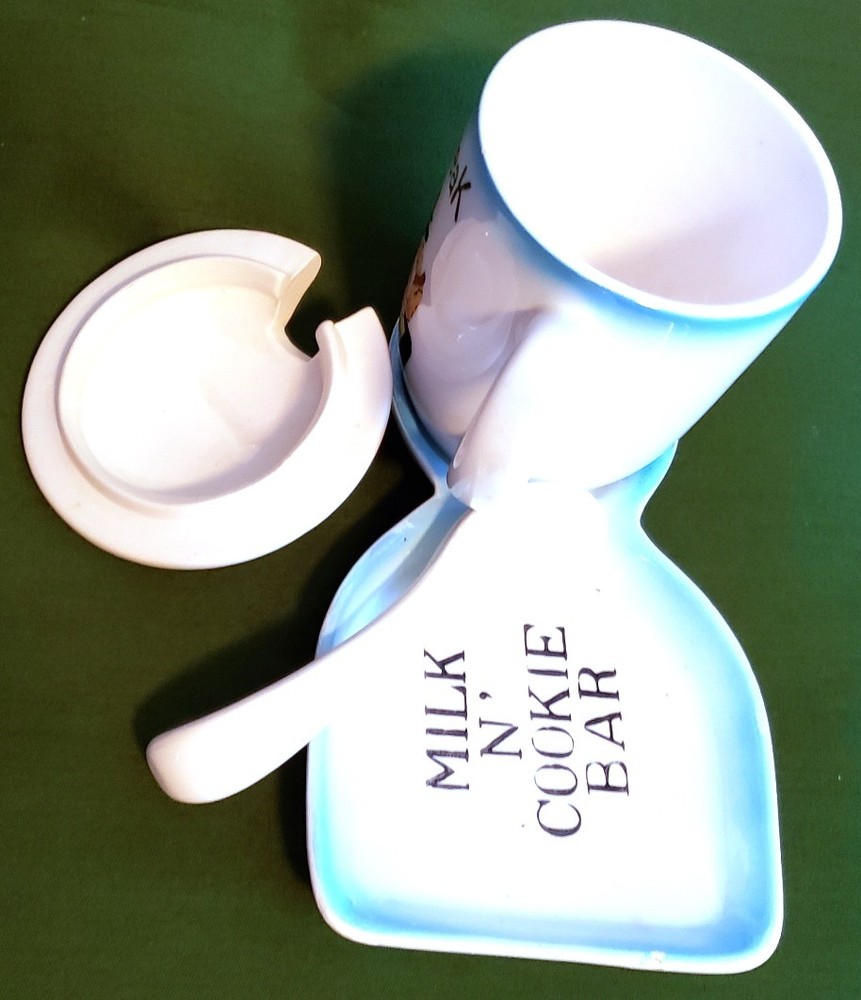 Unique 4" Ceramic Milk & Cookies