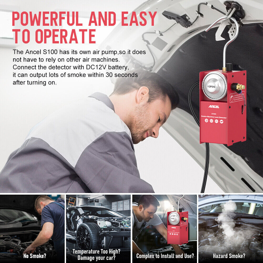 Dual Hole Spark Plug Tester & EVAP Smoke Machine Diagnostic Detector Tool