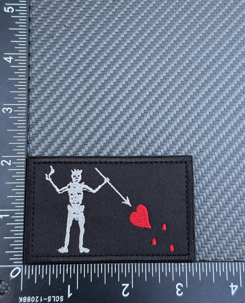 Blackbeard Pirate navy Seal DEVGRU Tactical morale Patch Hook Loop 3.2” Black