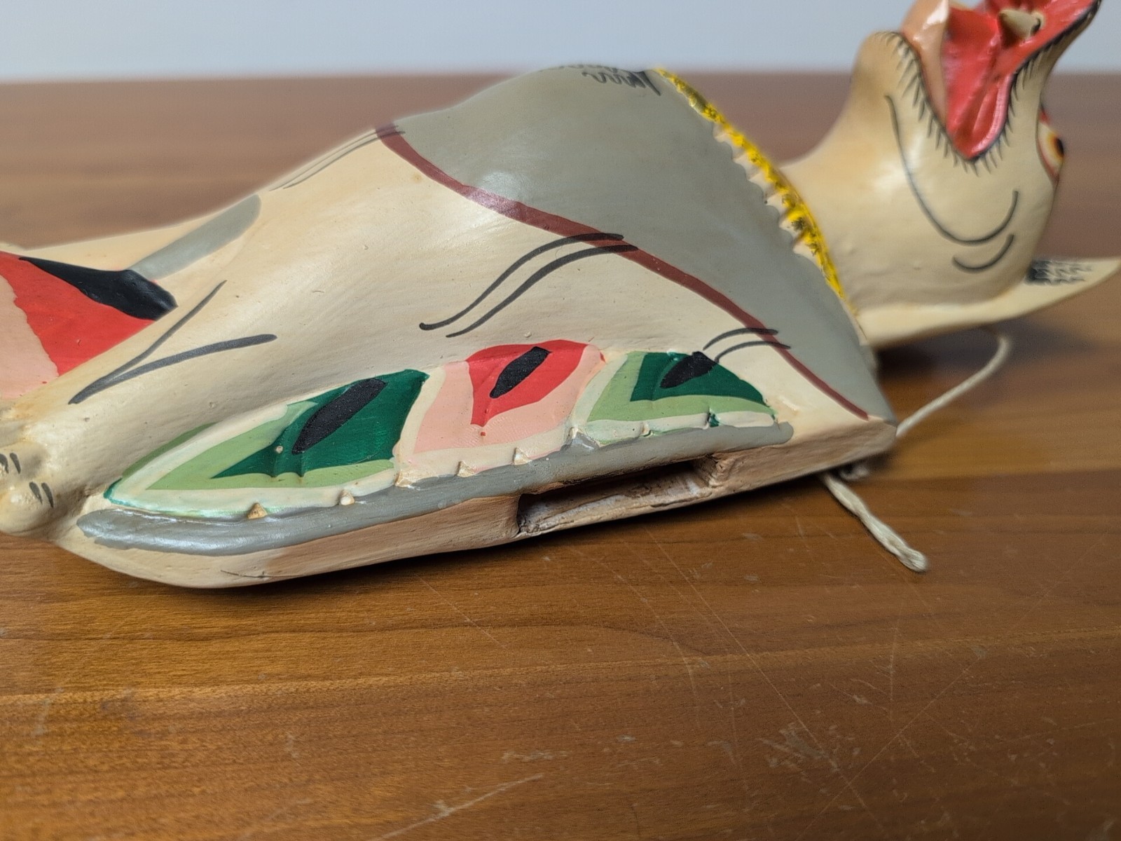 Vintage Flying Bat Mobile Balinese Spirit Chaser Hand Carved Wood Folk Art 18"