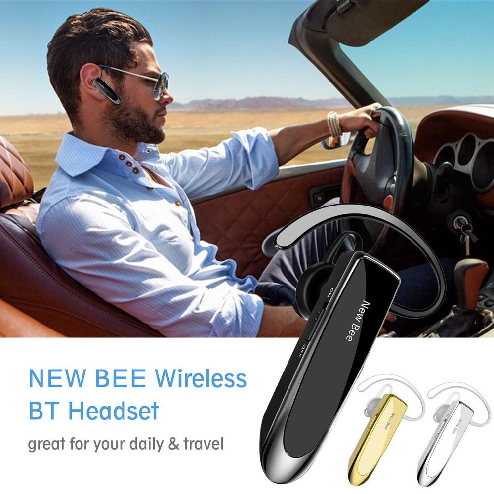 New Bee Bluetooth Wireless Handsfree Headset for iPhone Android Samsung Laptop