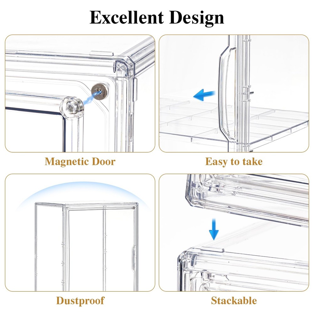 Large Clear Acrylic Display Case Compatible with Labubu POP MART Storage Bin ...