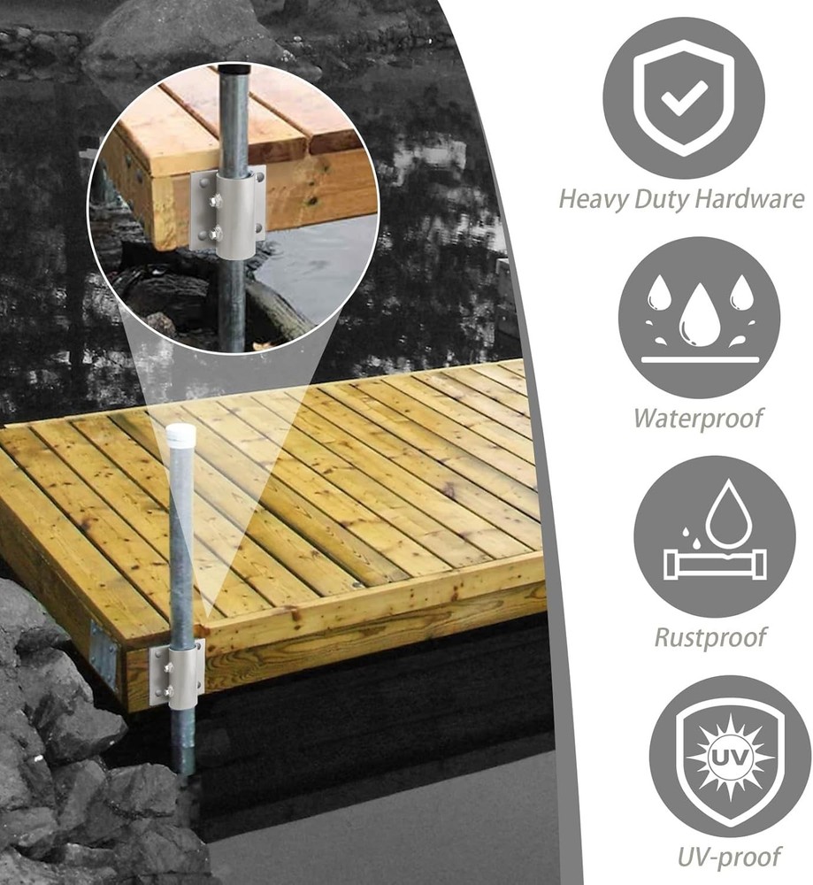 Dock Brackets Hardware Dock Side Leg Pipe Holder,Stationary/Floating Dock Posts