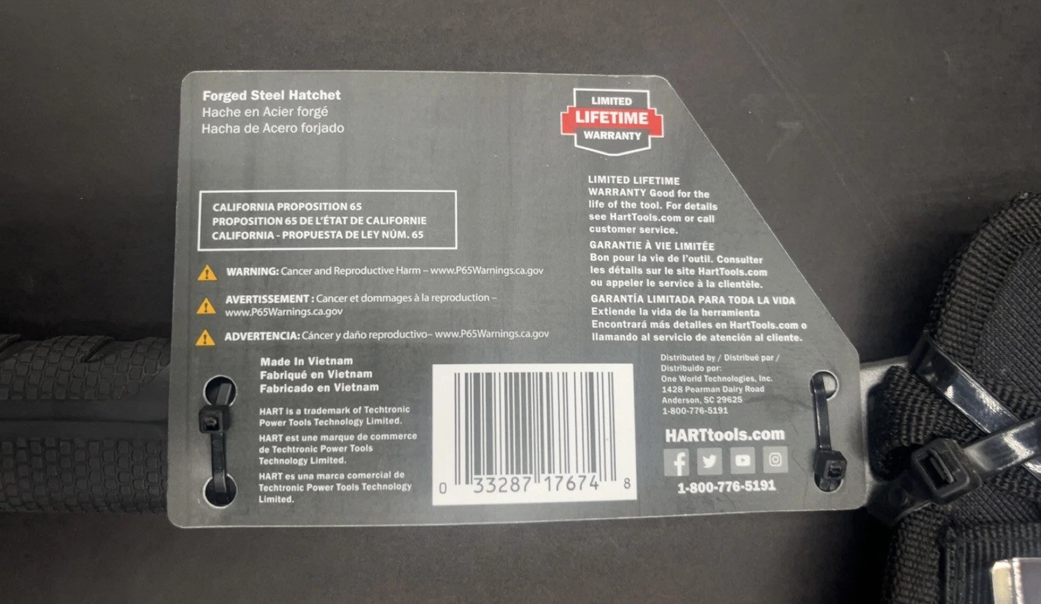 HART 14 Inch Forged Steel Hatchet with Face Cutouts