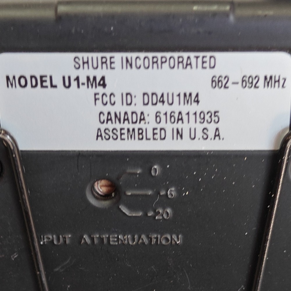 Shure U1-M4 Bodypack Transmitter - Frequency 662-692 MHz