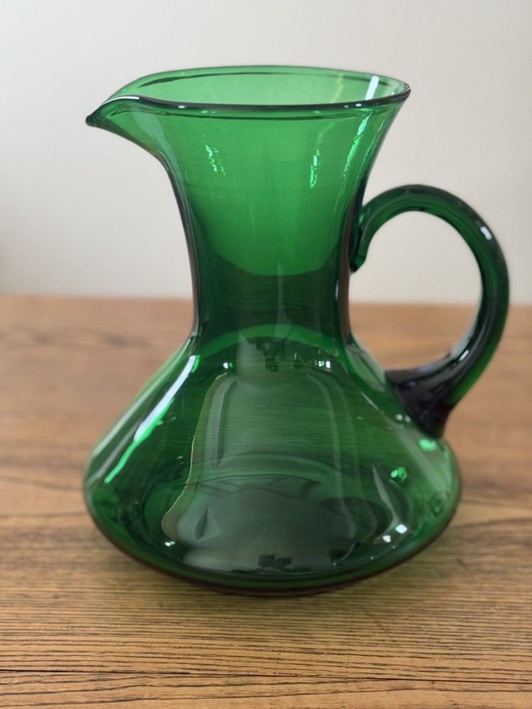 Forest Green Depression Glass Pitcher