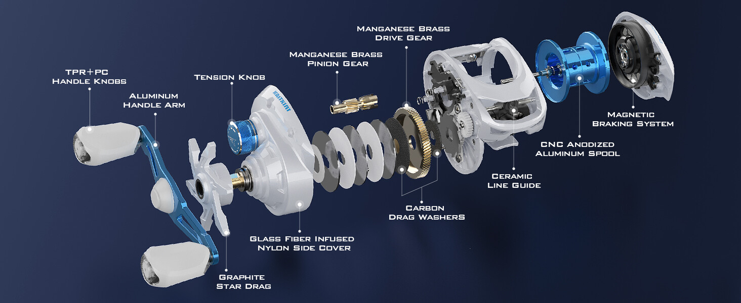 KastKing Centron Lite Baitcasting Reel Lightweight High Speed Fishing reel-Right
