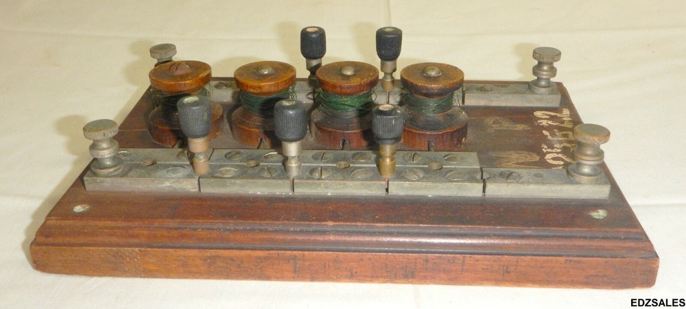 Antique Scientifc Wood Terminal Electricity Testing Block