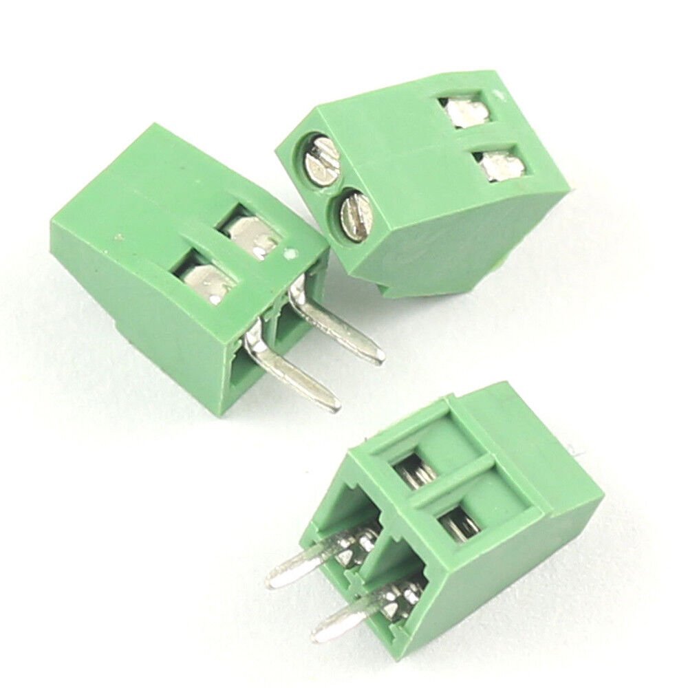 5Pcs 2.54mm 0.1" Universal 2 Pin 2 Poles PCB Screw Terminal Block Connector