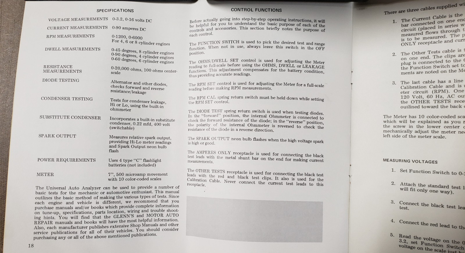 Vintage ArcherKit Universal Auto Analyzer 28-3323, complete w/cables & manual