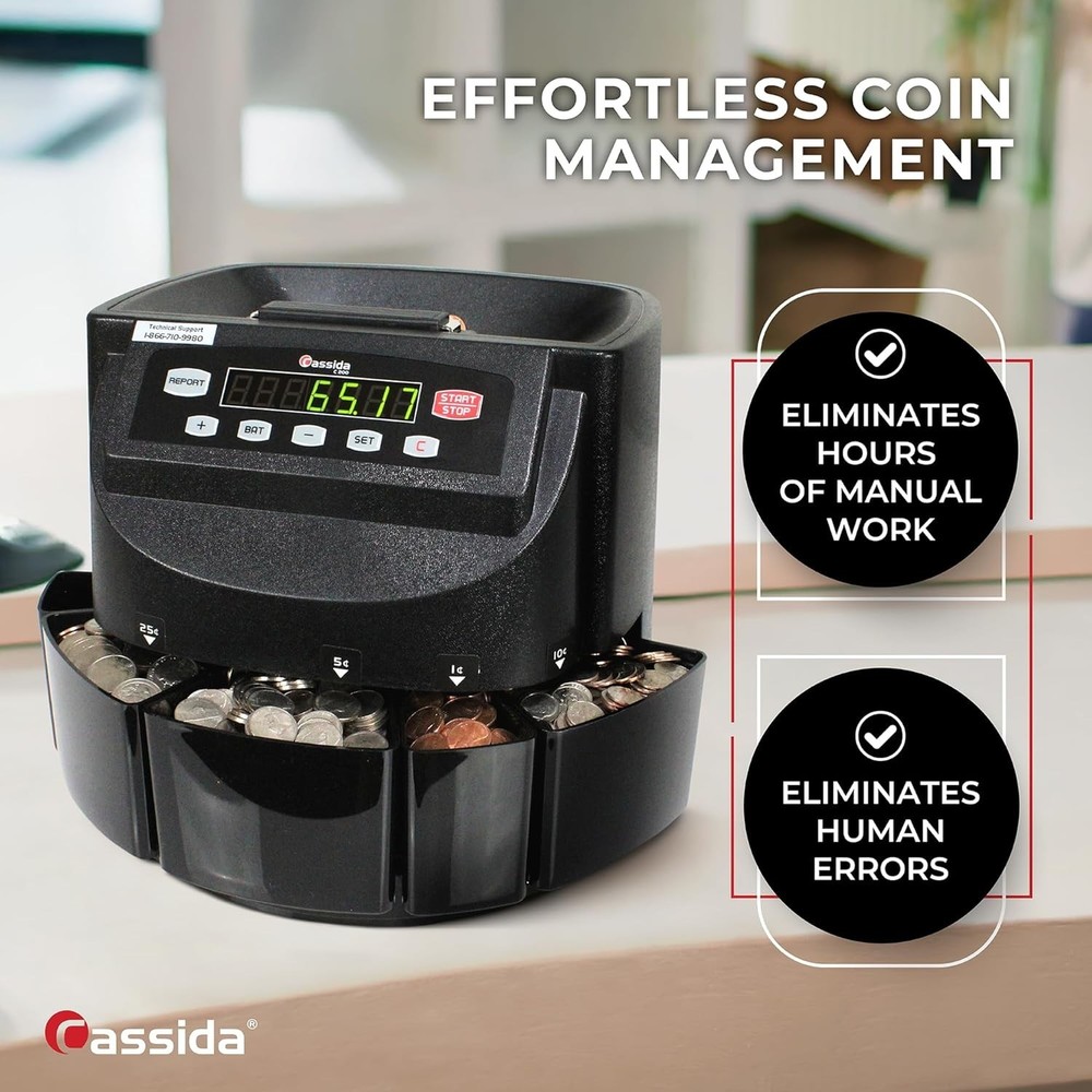 Coin Sorter, Counter and Roller