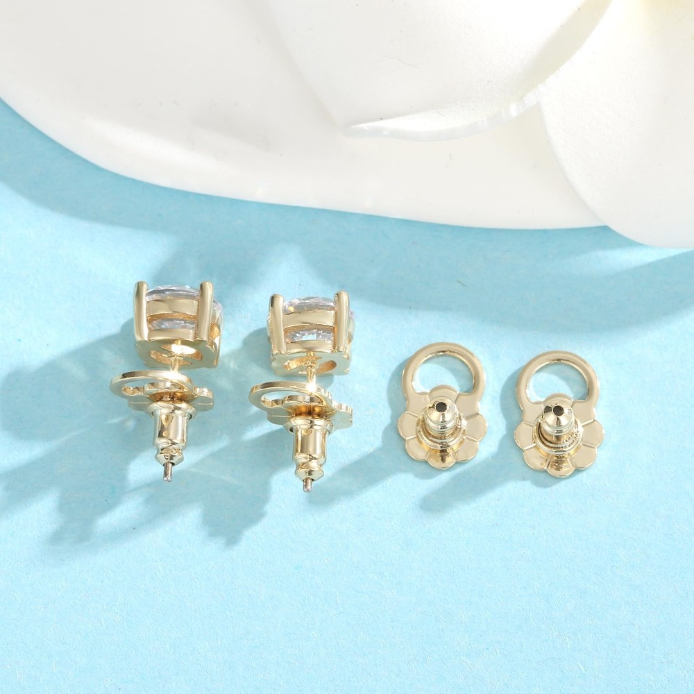 Earring Backs for Droopy Ears, Locking Flower Earring Backs Replacements for ...