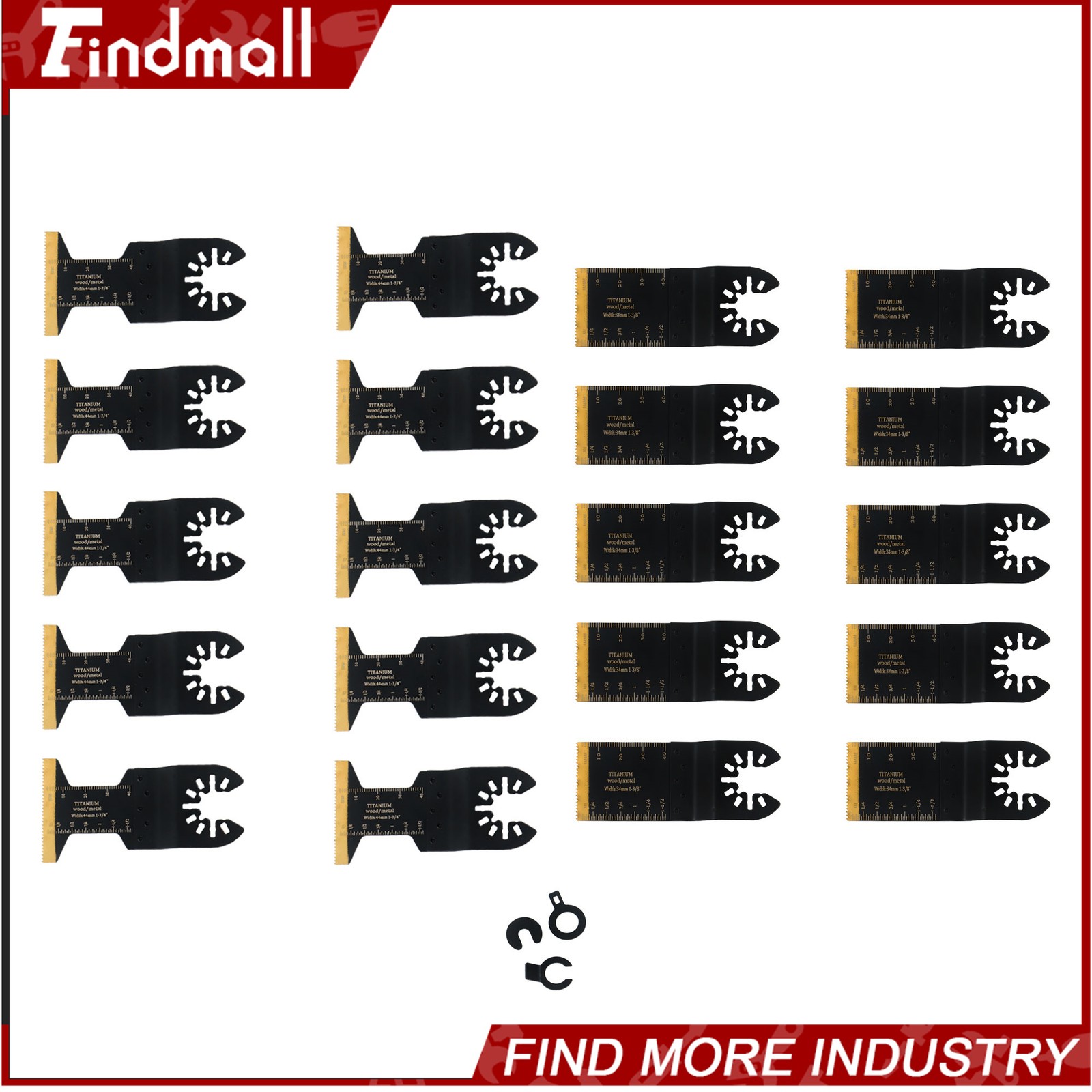 Findmall 20 PCS Titanium Oscillating Multi Tool Blades Kit for Metal & Wood