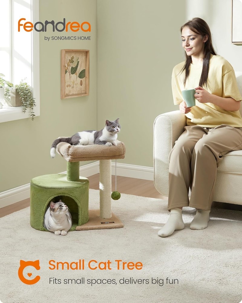 Easy Assembly Cat Tree with Plush Perch and Scratching Post - Ideal for Kittens