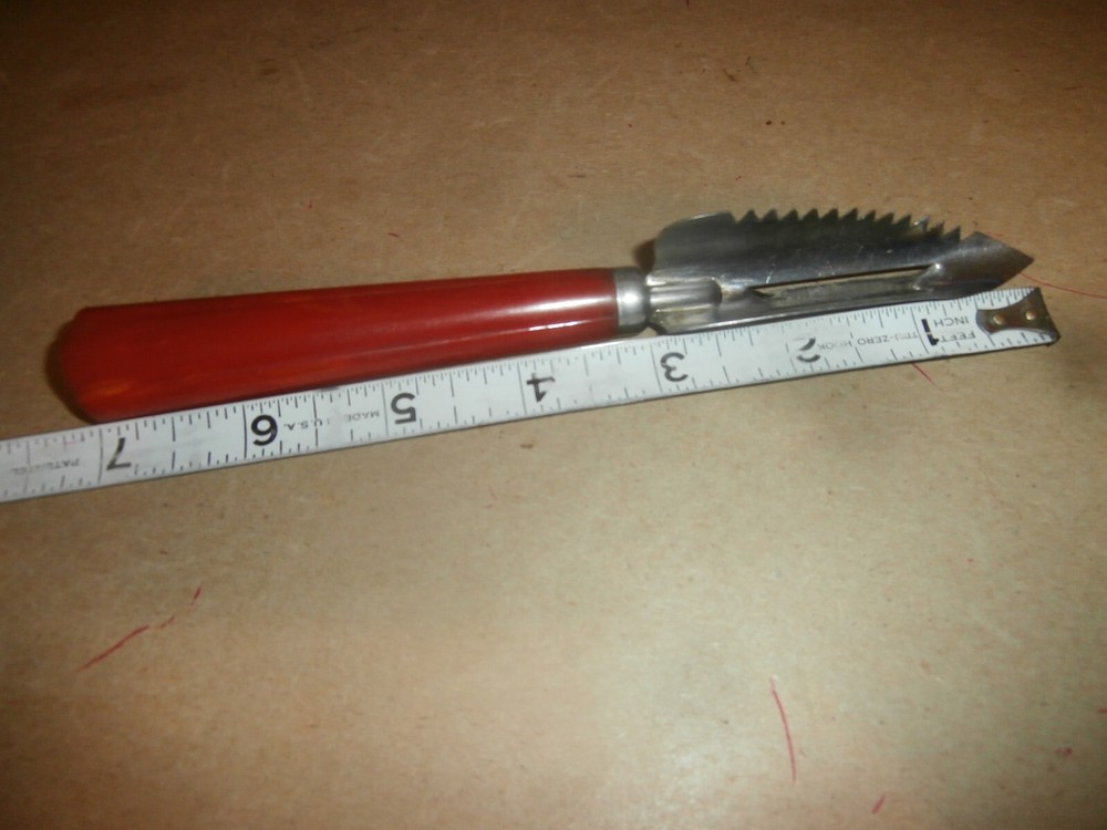 Vintage Bakelite Red Handle Peeler KitchenTool
