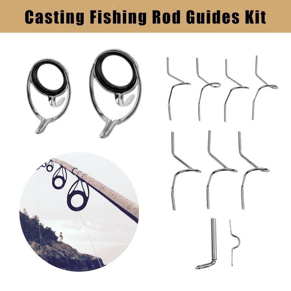 11x Rod Guide Set ilding Wrapping 9FT 4-6WT Hard Snake Guide Tips Hook