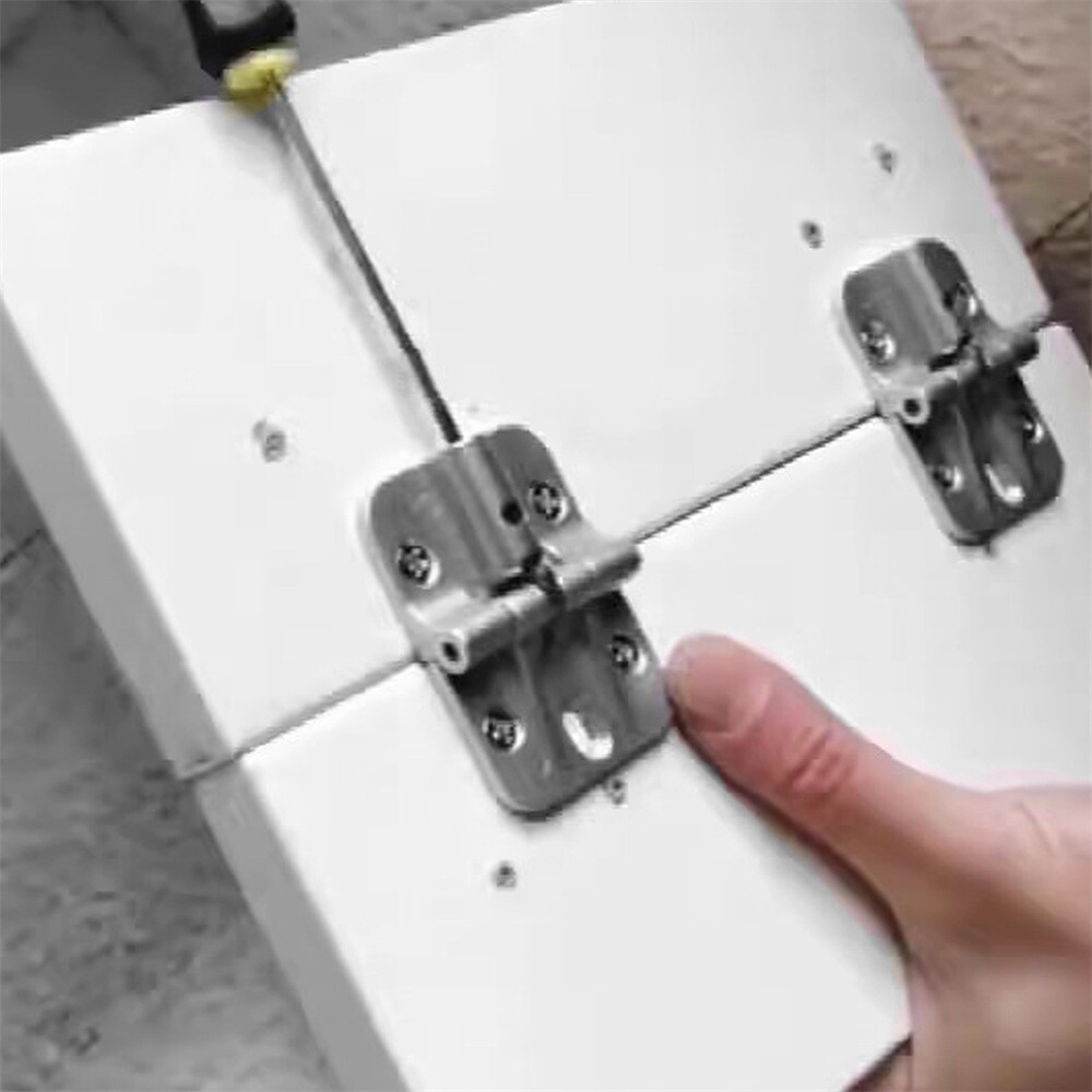 2Pcs Hinges Zinc Alloy Silver Adjustable Positioning Hinge Folding Butt Hinge