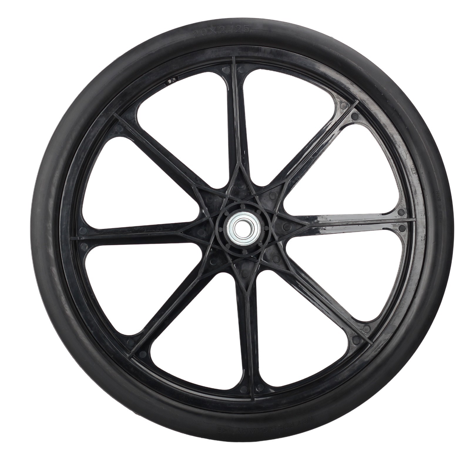 2-Pack 20" Flat Free Tire & Wheel For Rubbermaid Wheelbarrow, Garden Yard Cart