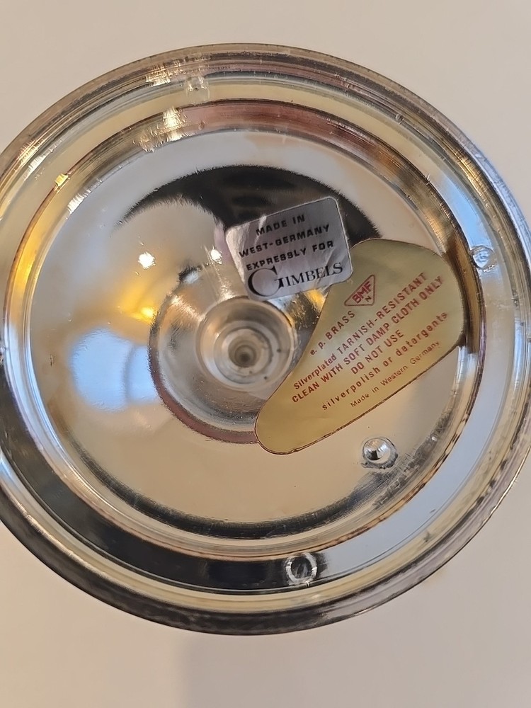 Pair of BMF e. p. Brass Silverplate Candlesticks West Germany Vintage