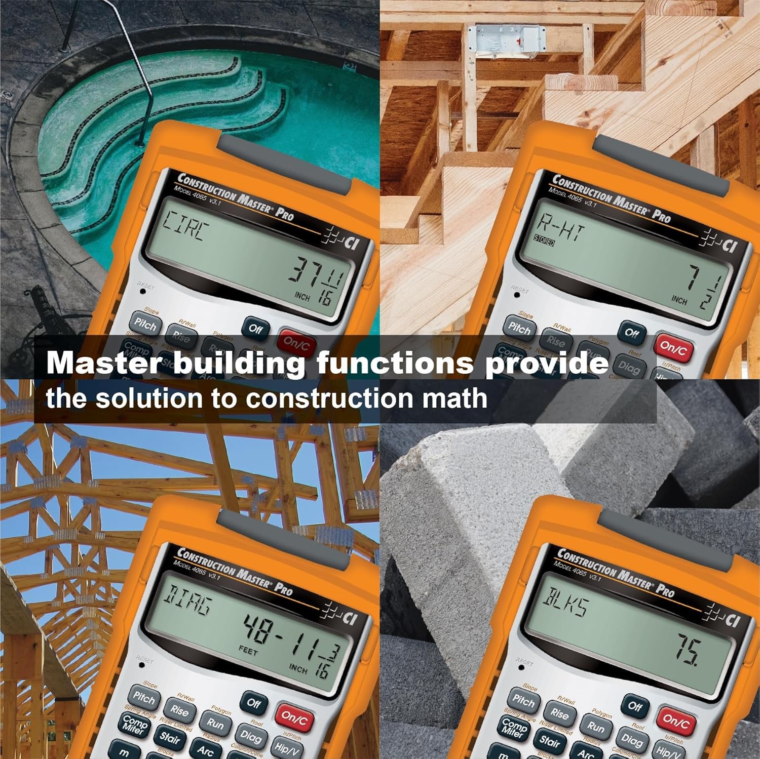 Calculated 4065 Construction Master Math Feet-inch-Fraction Calculator