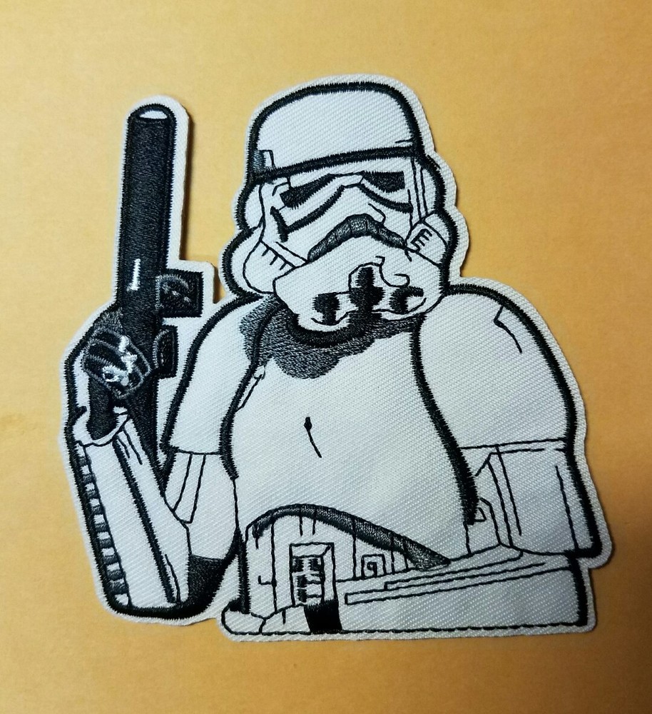 Star Wars Stormtrooper with blaster  Patch  4  inches tall