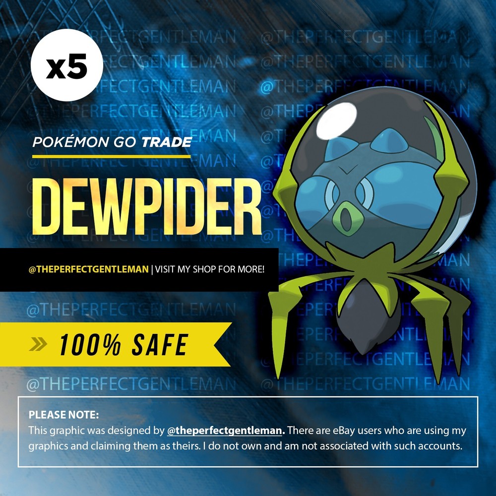 Dewpider Pokemon #751 GO - x5 Bulk Bundle