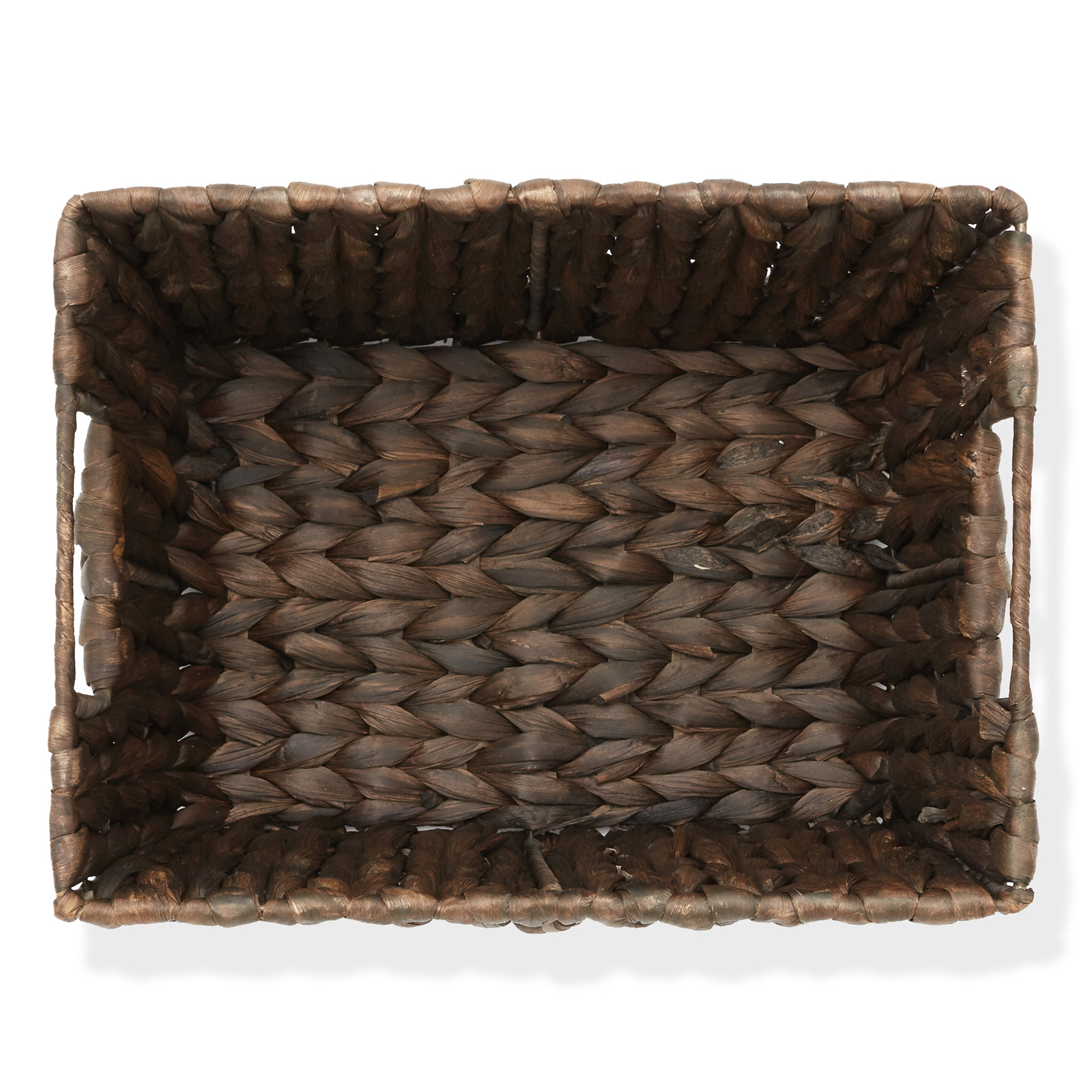 Set of 4 Hyacinth Storage Baskets with Handles 12x9x6, Wicker Bins for Shelves