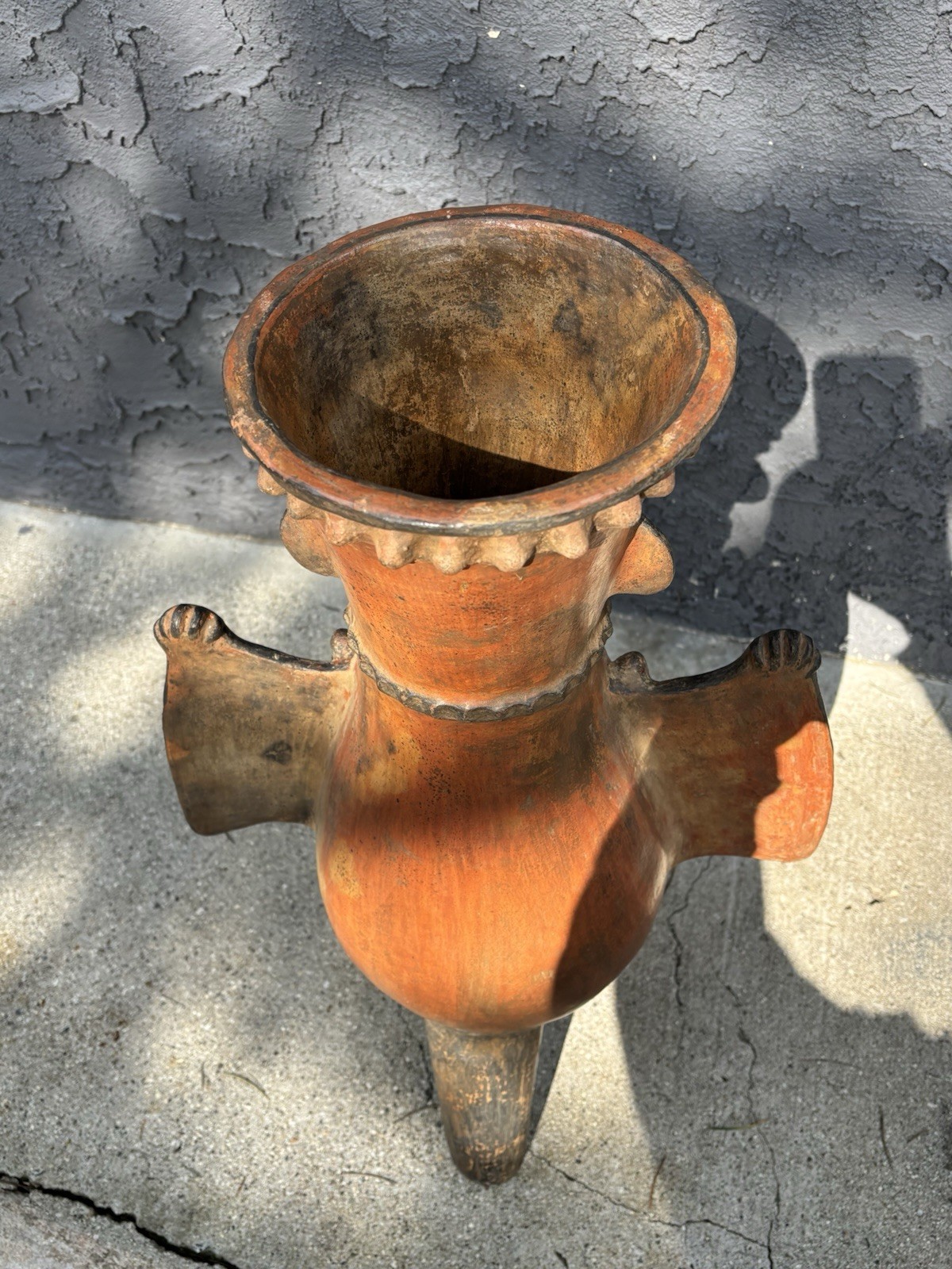 Pre Colombian Style Costa Rican Bat Effigy Jar - Huge. Rare.