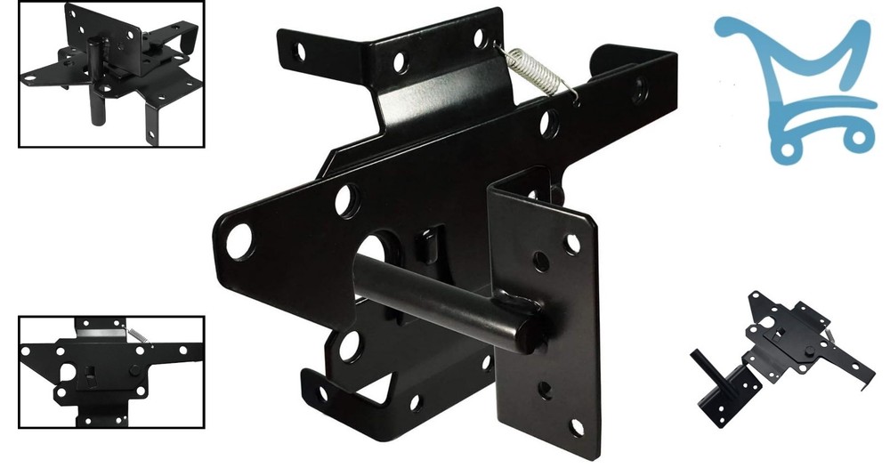 Heavy Duty Self Locking Gate Latch Alloy Steel Post Mount Auto Lock Security