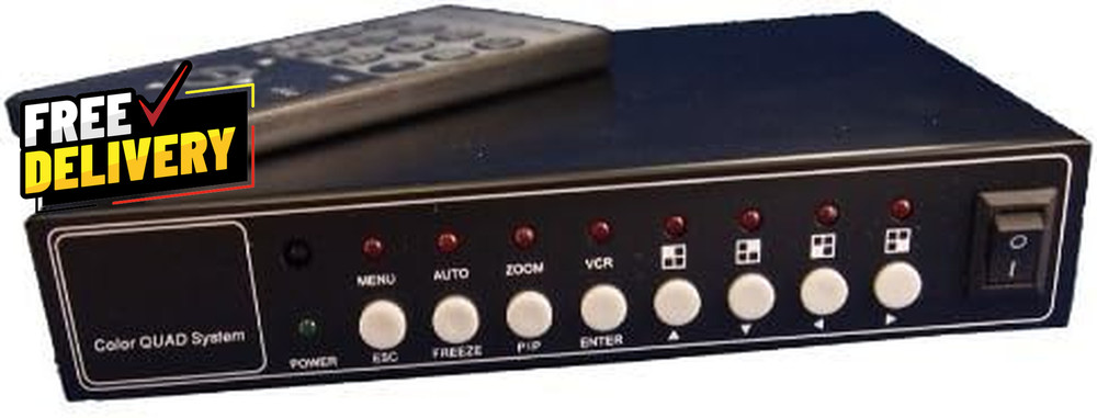 Office Home Analog Video Security Camera CCTV Color Quad Splitter Processor ....