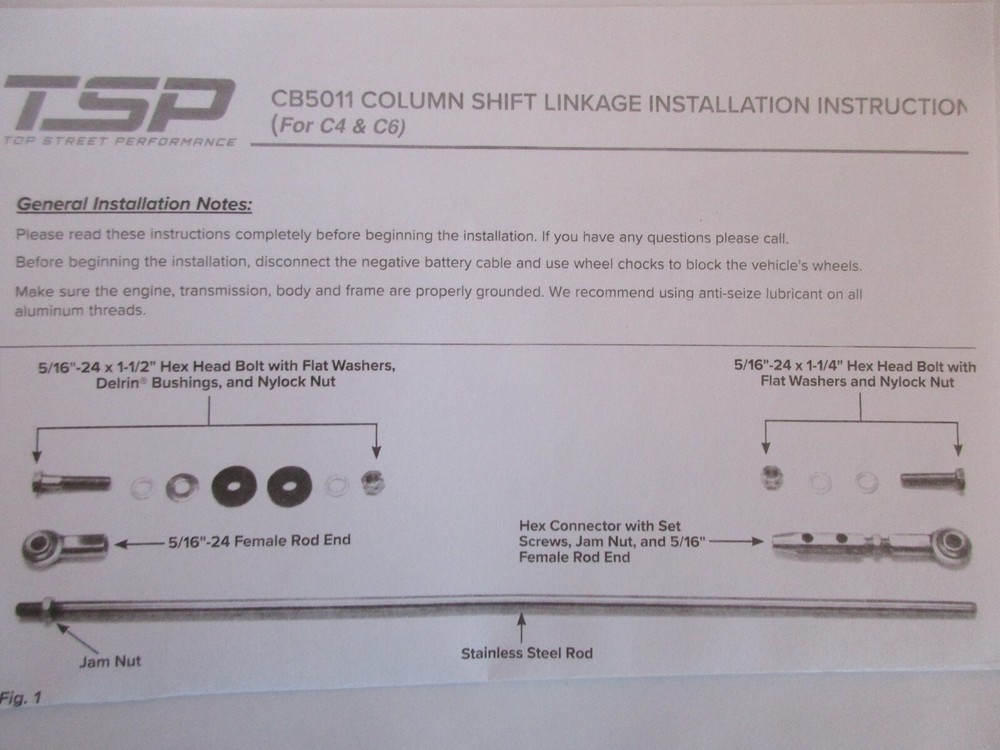 FORD COLUMN SHIFT LINKAGE KIT C4 C6 #5752