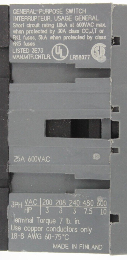 ABB OT25E3 Disconnect Switch
