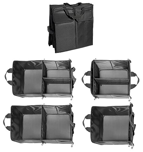 Folding Car Trunk Storage Organizer with configurable interior compartments