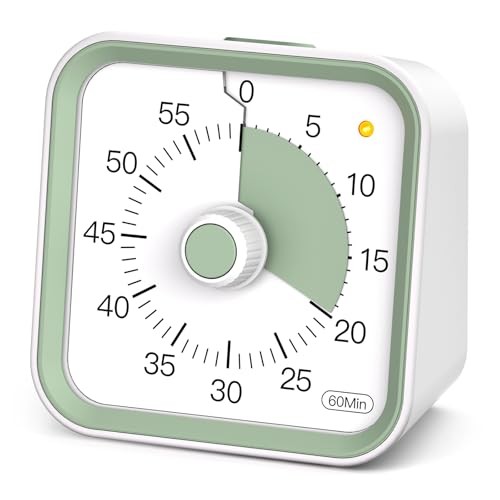 Visual Timer for Kids with Pause Function, 60 Minute Countdown Timer for White