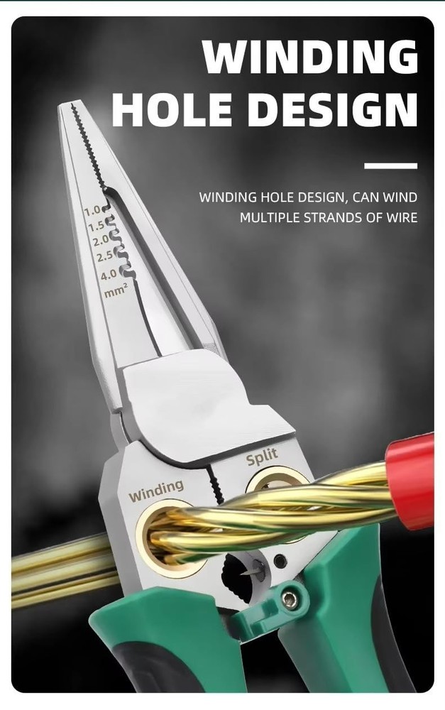 8 In 1 Wire Stripper With Voltage Tester, Multi-Function Electric Red