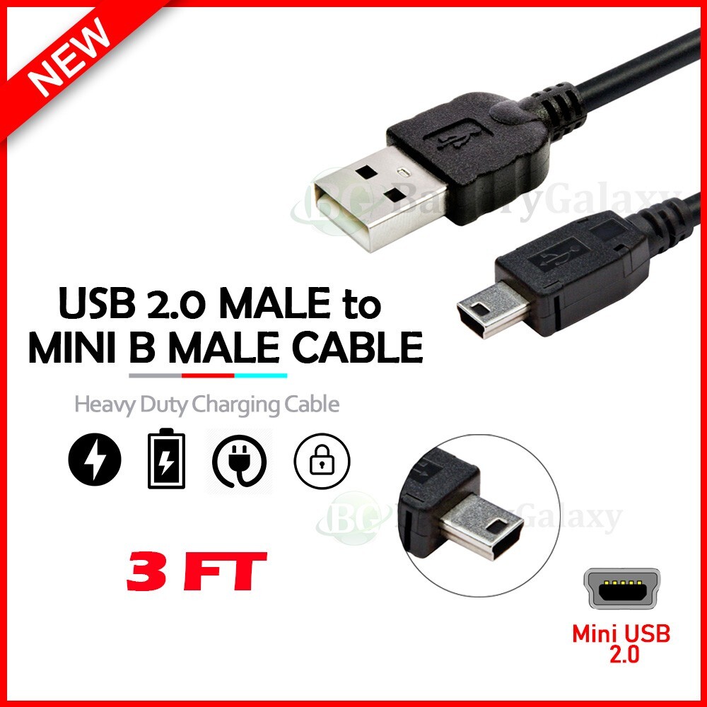 5 Pin Mini USB Cable Data Sync Charging Cord for Camera, Nuvi, GPS, PS3, MP3