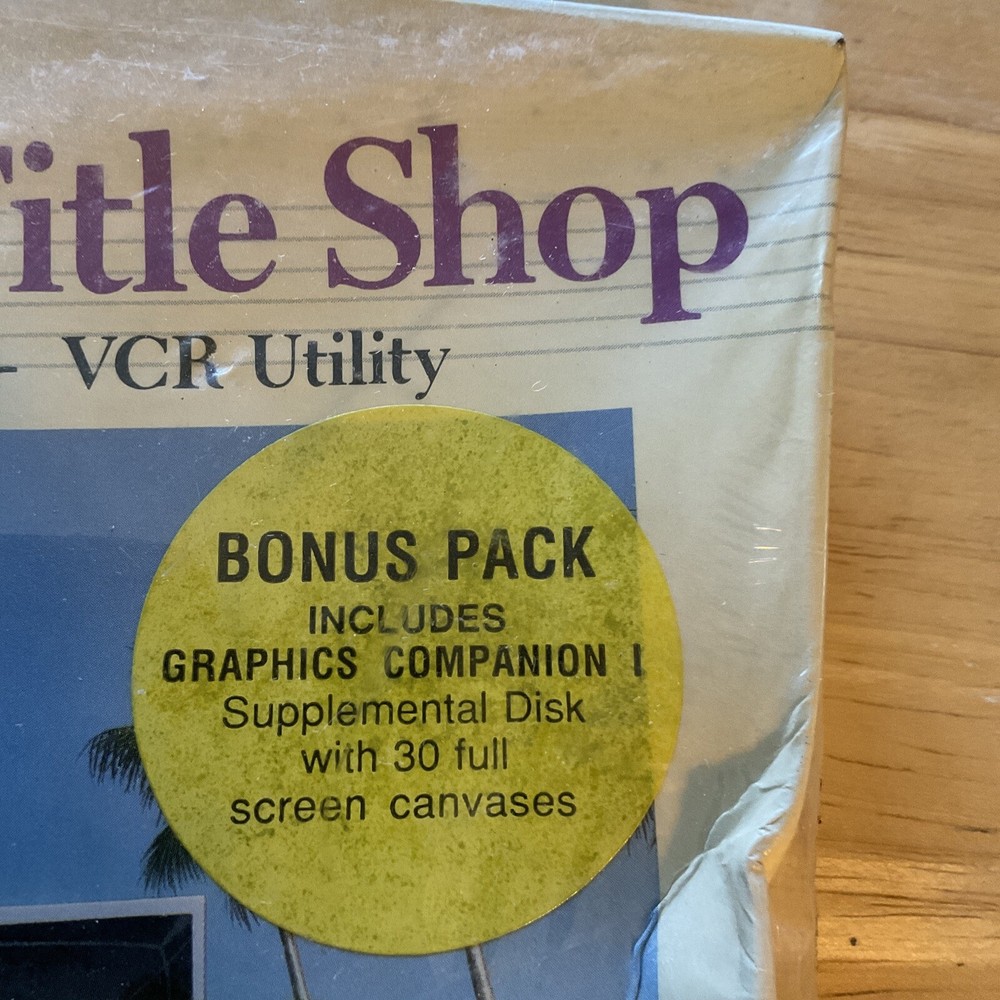 Video Title Shop A Computer & VCR Utility by Datasoft for Atari 64K 1987