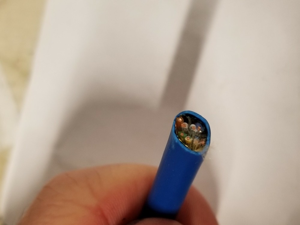 Vertical Cable CAT6A F/UTP High Grade 10G Network Cable CMP Plenum Blue /50ft
