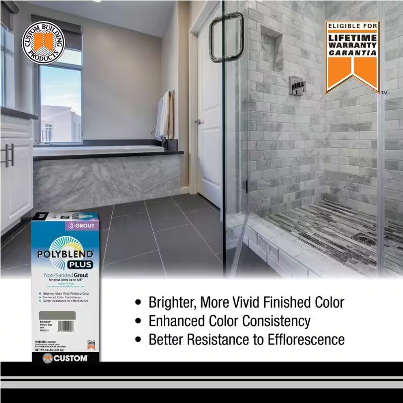 Custom Building Products Polyblend Plus Non-Sanded Grout Arctic White - 10 lb.
