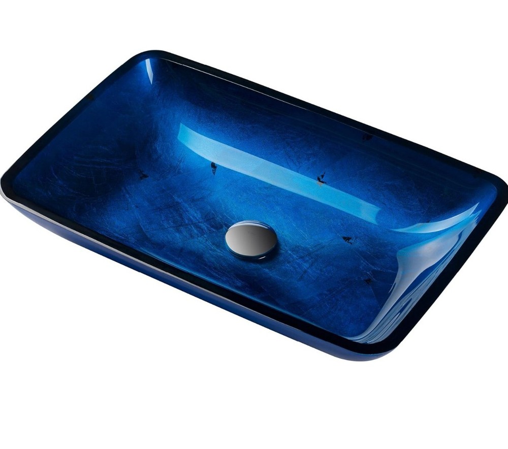 Kraus GVR-204-RE-CH Tempered glass/Solid brass Above counter Rectangular...
