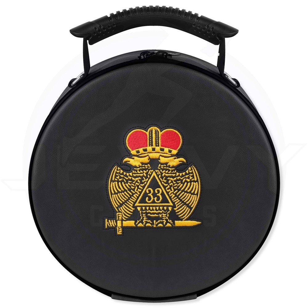 Masonic 33rd Degree Scottish Rite Crown Cap Case – Foldable Hat Carrying / Strap
