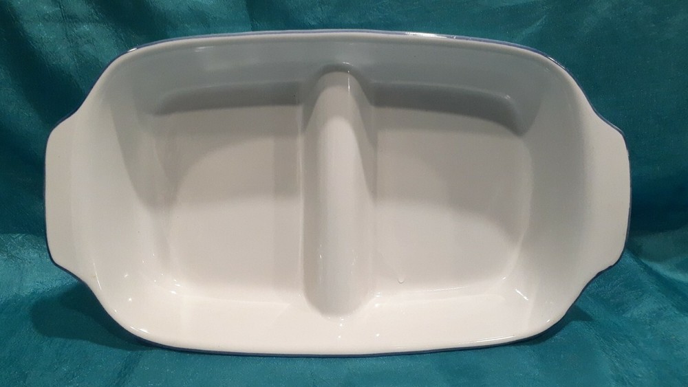 Maxam Stoneware Hand Painted Divided Baking Separated Serving Oven to Table