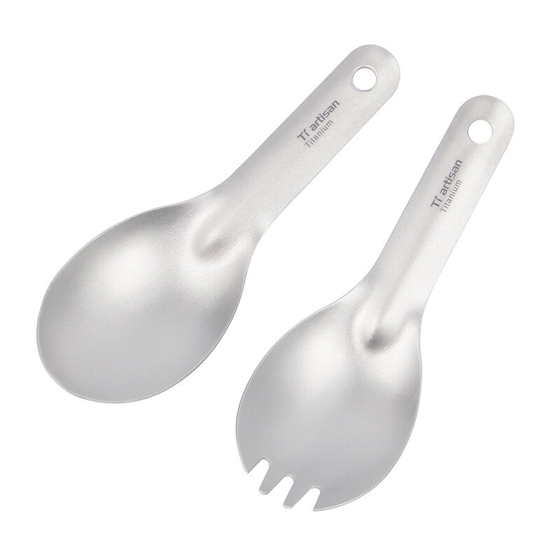 Titanium Spoon Spork Portable Ultralight Healthy Camping Backpacking Tableware