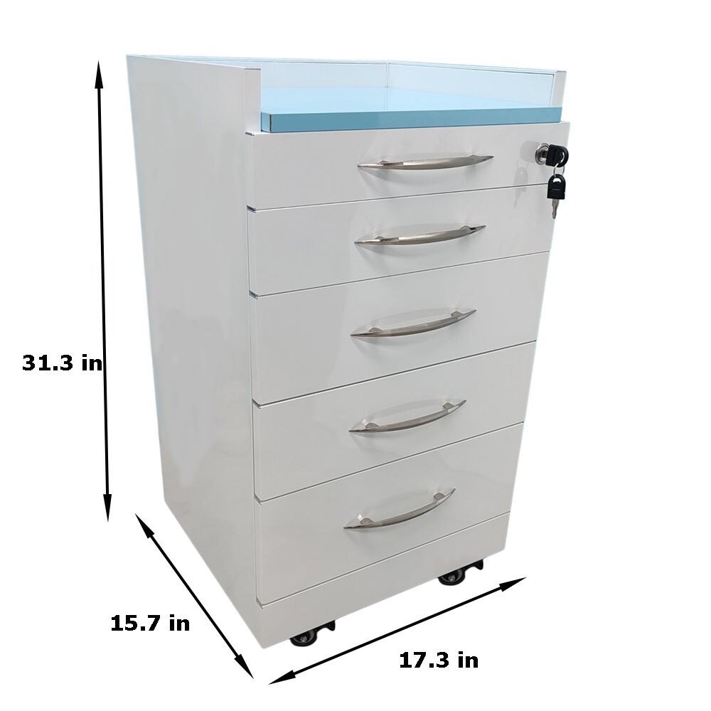 1 PC 4 Drawer Removable Assistant Mobile Cabinet w/Divider Bracket Locks