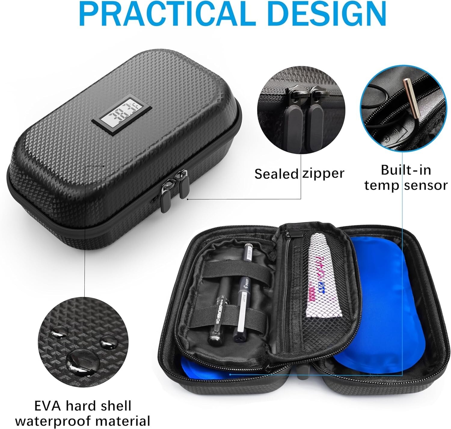Insulin Cooler Travel Case TSA Approved, Refrigerated Medicine Travel Case with