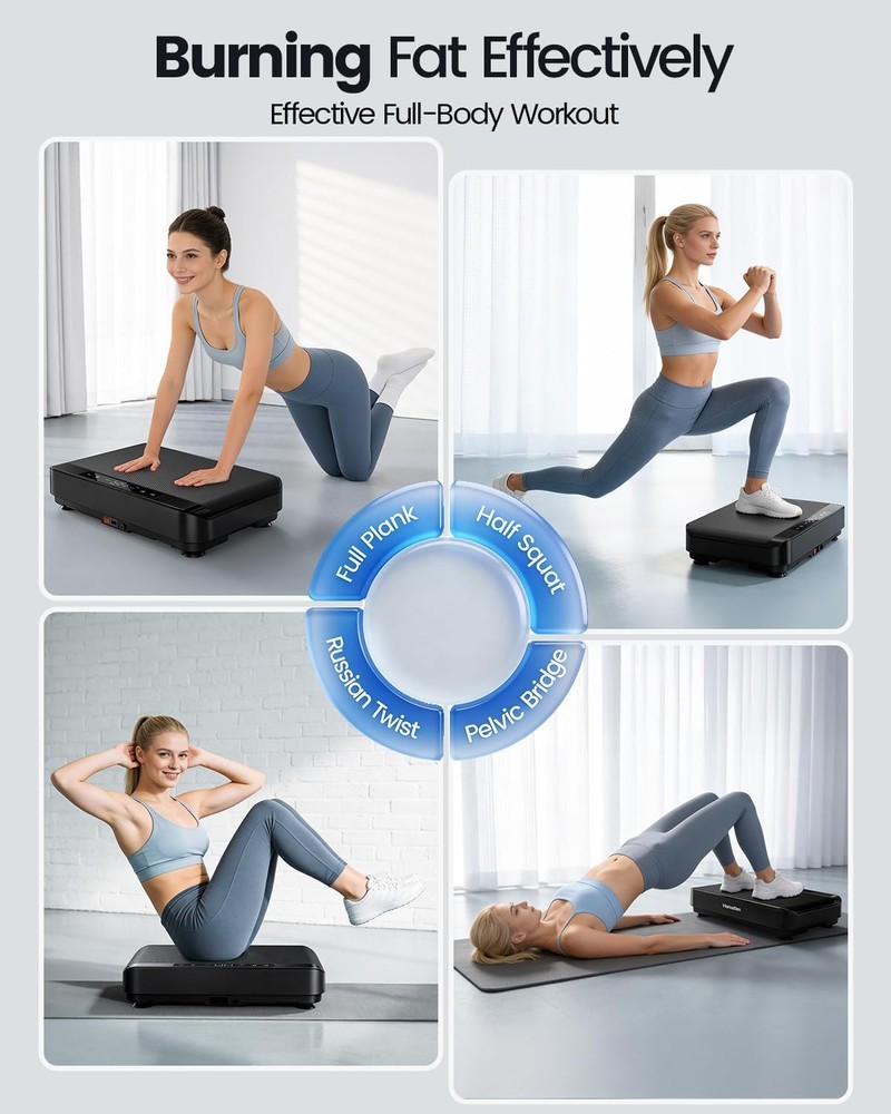Vibration Plate Exercise Machine, Full Body Vibrating Platform for Lymphatic Dra