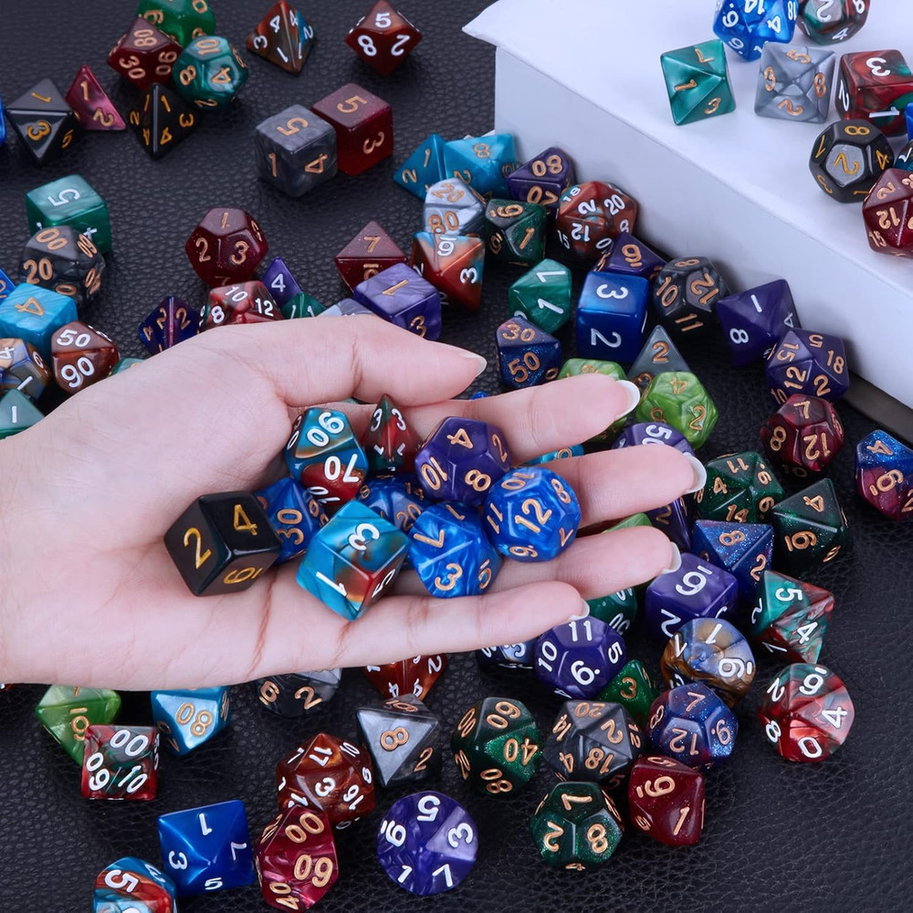 DND Dice Sets - 26 X 7 Polyhedral Dice (182Pcs) with a Large Drawstring Bag Grea